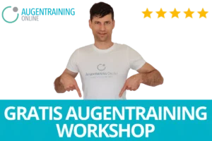 Patrick Eurich zeigt auf Gratis Augentraining Workshop