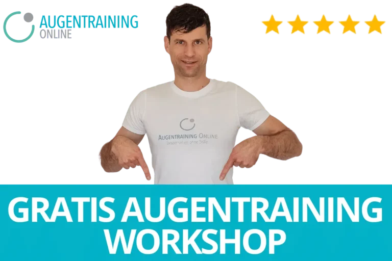 Patrick Eurich zeigt auf Gratis Augentraining Workshop